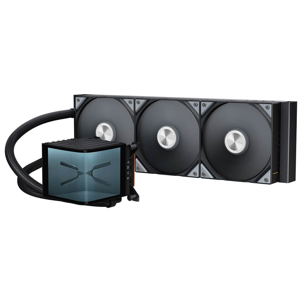 TRYX PANORAMA 360 Black H1 TRYX PANORAMA 360 Black - 360mm L-shaped AMOLED Screen Liquid Cooler