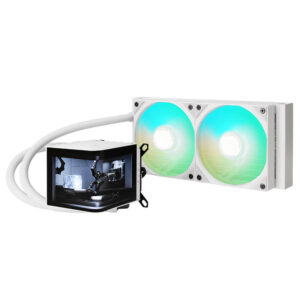 TRYX PANORAMA ARGB 240 White - 240mm L-shaped AMOLED Screen Liquid Cooler