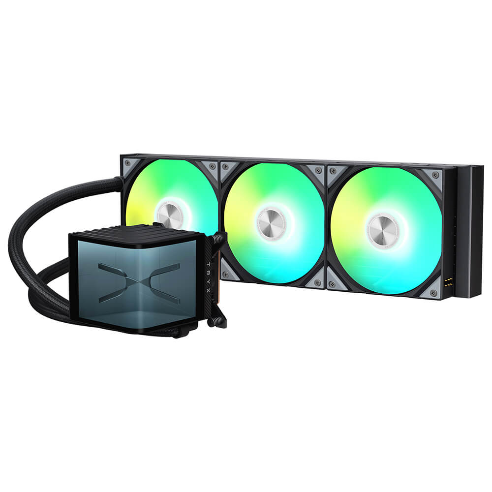 TRYX PANORAMA ARGB 360 Black H1 TRYX PANORAMA ARGB 360 Black - 360mm L-shaped AMOLED Screen Liquid Cooler