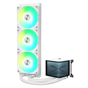 TRYX PANORAMA ARGB 360 White - 360mm L-shaped AMOLED Screen Liquid Cooler