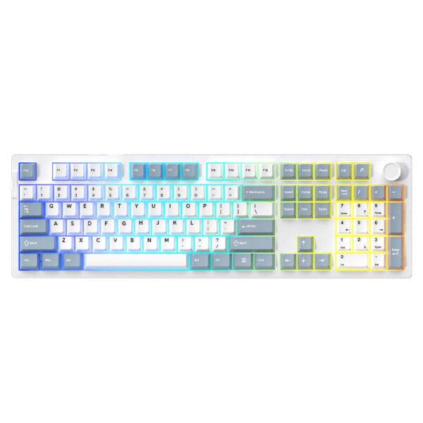 DAREU EK106 PRO – HAZE BLUE – Triple Mode | DareU CLOUD Switch | RGB Gaming Wireless Keyboard