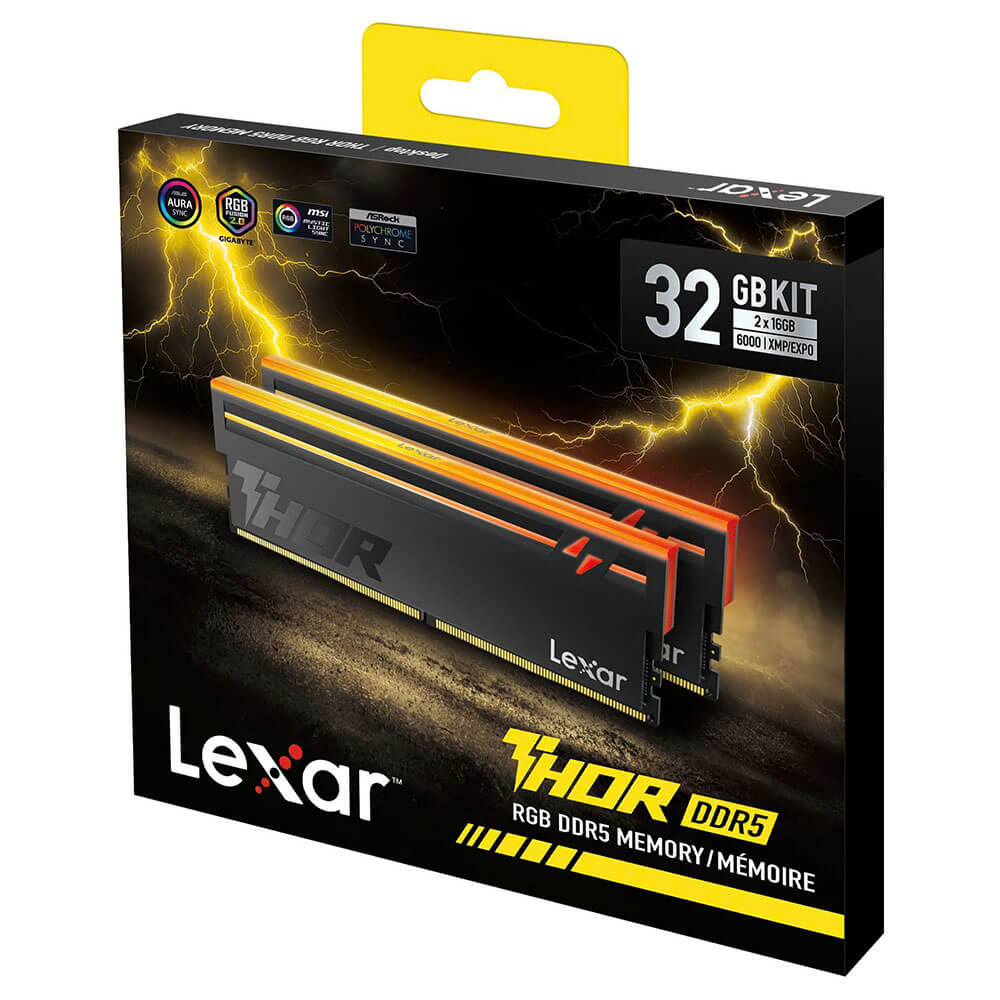 Lexar THOR RGB 2nd Gen DDR5 H3 Lexar THOR RGB 2nd Gen DDR5 - 32GB (2x16GB) DDR5 - Bus 6000MHz Cas 36 - LD5U16G60C36BV-RGD - Ảnh 5