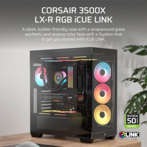 Corsair 3500X LX R RGB iCUE LINK Black H2 Corsair 3500X LX-R RGB iCUE LINK Black - Tempered Glass Mid-Tower PC Case