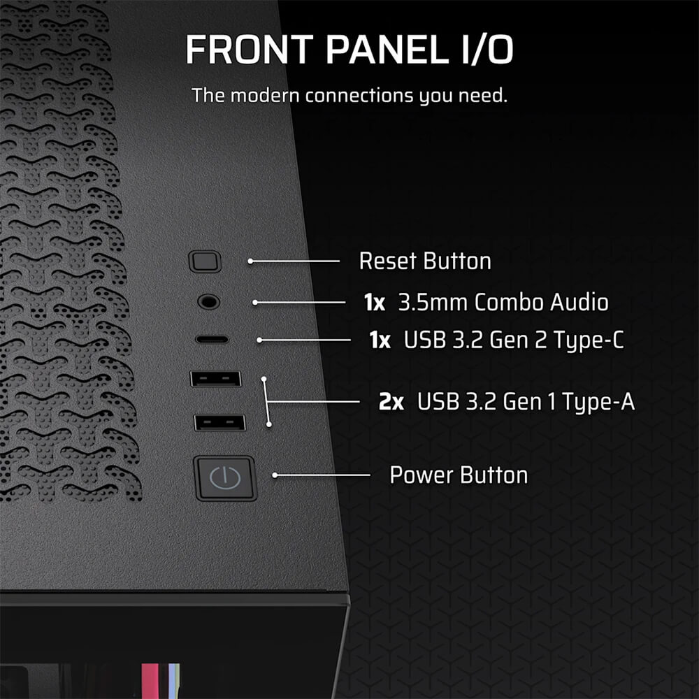 Corsair 3500X LX R RGB iCUE LINK Black H5 Corsair 3500X LX-R RGB iCUE LINK Black - Tempered Glass Mid-Tower PC Case - Ảnh 5