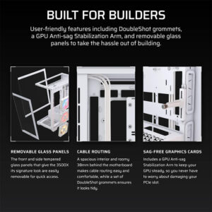 Corsair 3500X LX R RGB iCUE LINK White H7 Corsair 3500X LX-R RGB iCUE LINK White - Tempered Glass Mid-Tower PC Case
