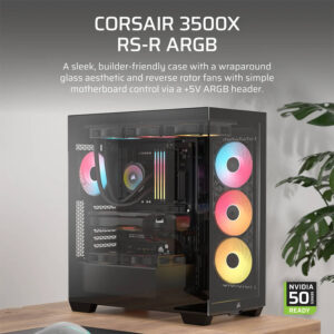 Corsair 3500X RS-R ARGB Black - Tempered Glass Mid-Tower PC Case