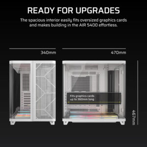 Corsair AIR 5400 LX-R RGB iCUE LINK White - Triple Chamber Mid-Tower PC Case