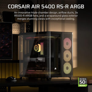 Corsair AIR 5400 RS-R ARGB Black - Triple Chamber Mid-Tower PC Case
