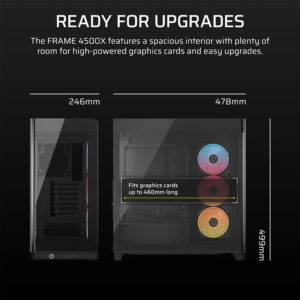 Corsair FRAME 4500X LX-R RGB iCUE LINK Black - Panoramic Glass Mid-Tower PC Case
