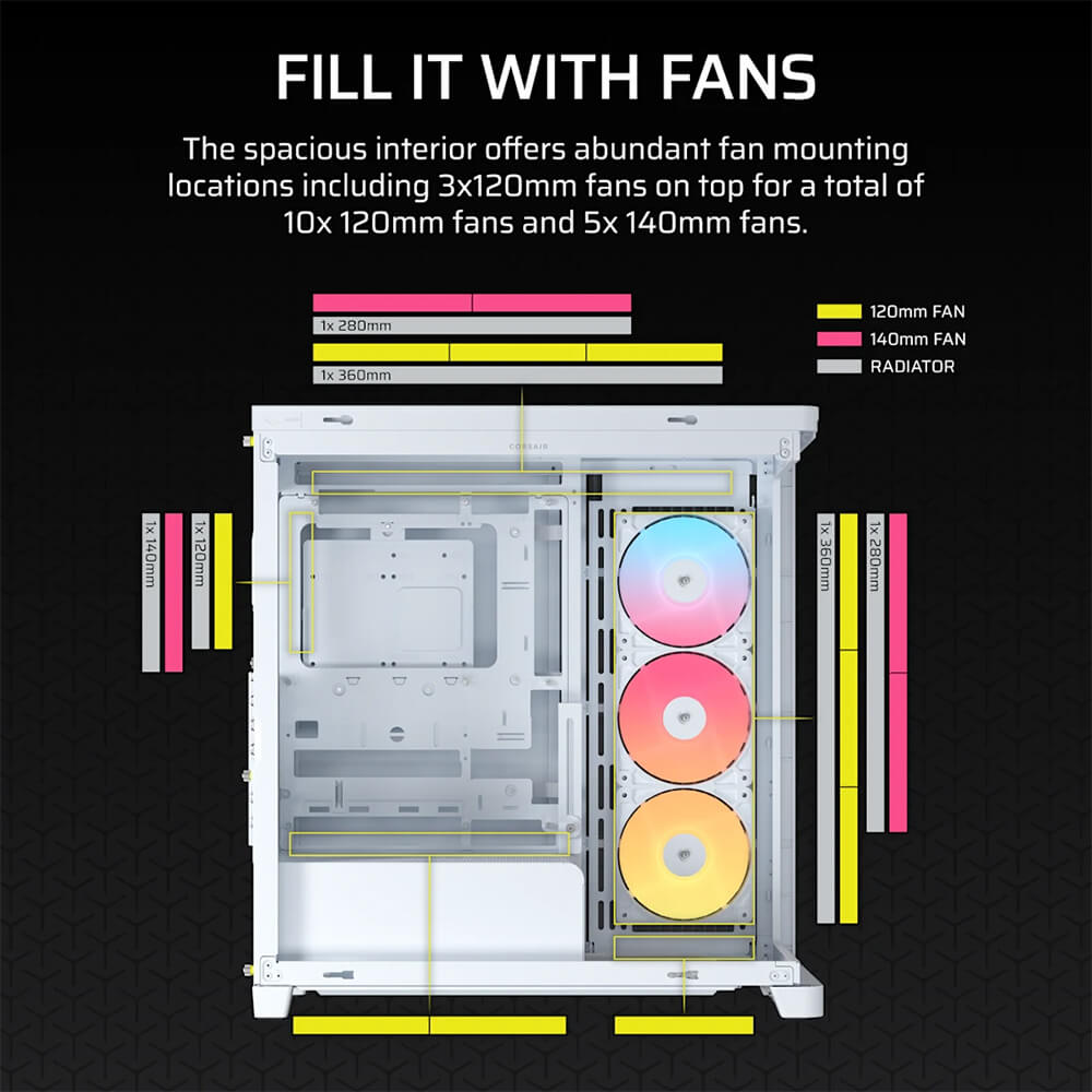 Corsair FRAME 4500X RS R ARGB Panoramic White H6 Corsair FRAME 4500X RS-R ARGB White - Panoramic Glass Mid-Tower PC Case - Ảnh 6