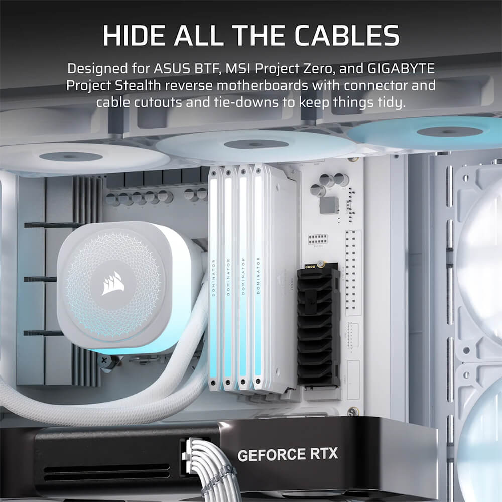 Corsair FRAME 4500X RS R ARGB Panoramic White H7 Corsair FRAME 4500X RS-R ARGB White - Panoramic Glass Mid-Tower PC Case - Ảnh 7