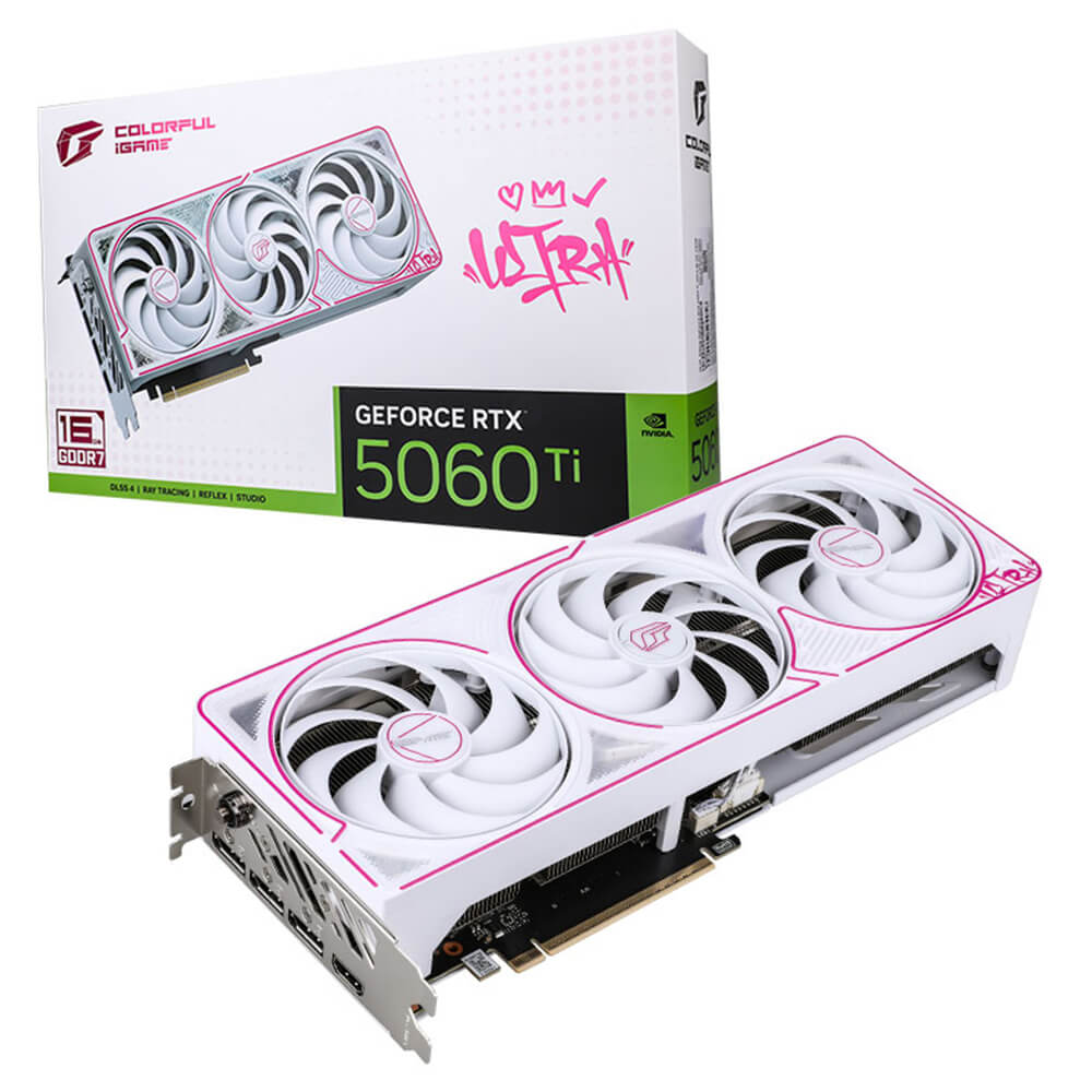 Colorful iGame GeForce RTX 5060 Ti Ultra White OC 16GB V H1 Colorful iGame GeForce RTX 5060 Ti Ultra W OC 16GB - 16GB GDDR7