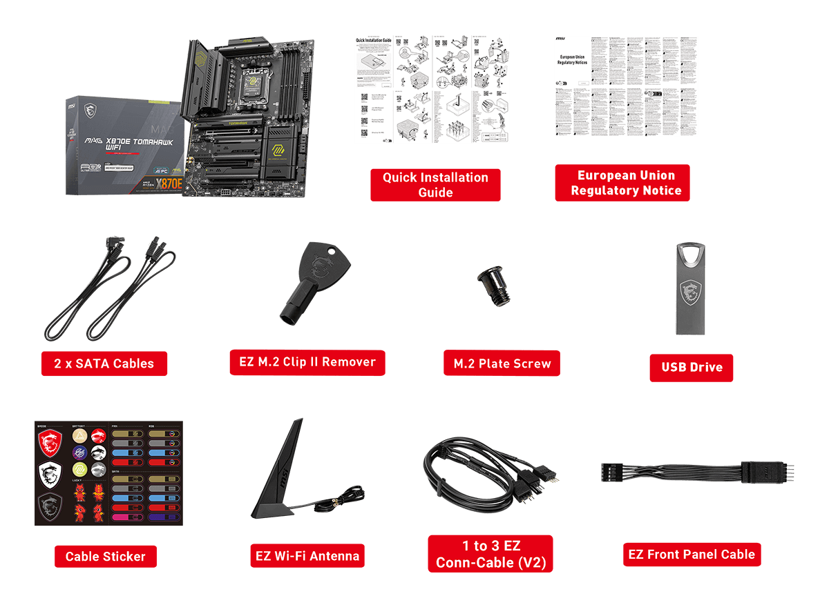 msi mag x870e tomahawk wifi accessories MSI MAG X870E TOMAHAWK WIFI - Socket AM5