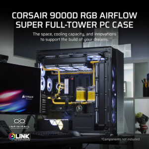 Corsair iCUE LINK 9000D AIRFLOW TG Super-Tower Black - Full-Tower SSI-EEB Case