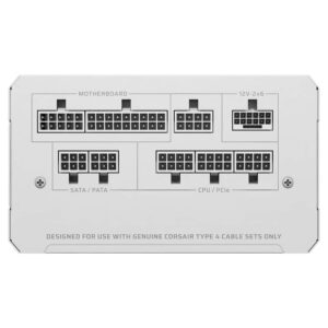 Corsair RM1000e White - ATX 3.1 & PCIe 5.1 - 1000W 80 Plus Gold - Fully Modular Low-Noise ATX Power Supply