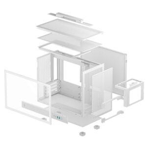 Deepcool CH160 PLUS WH - High-airflow Micro-ATX Case