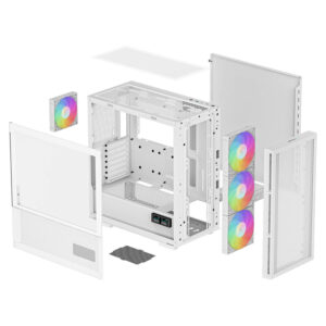 Deepcool CH560 DIGITAL WH High airflow E ATX Case H12 Deepcool CH560 DIGITAL WH - High-airflow E-ATX Case