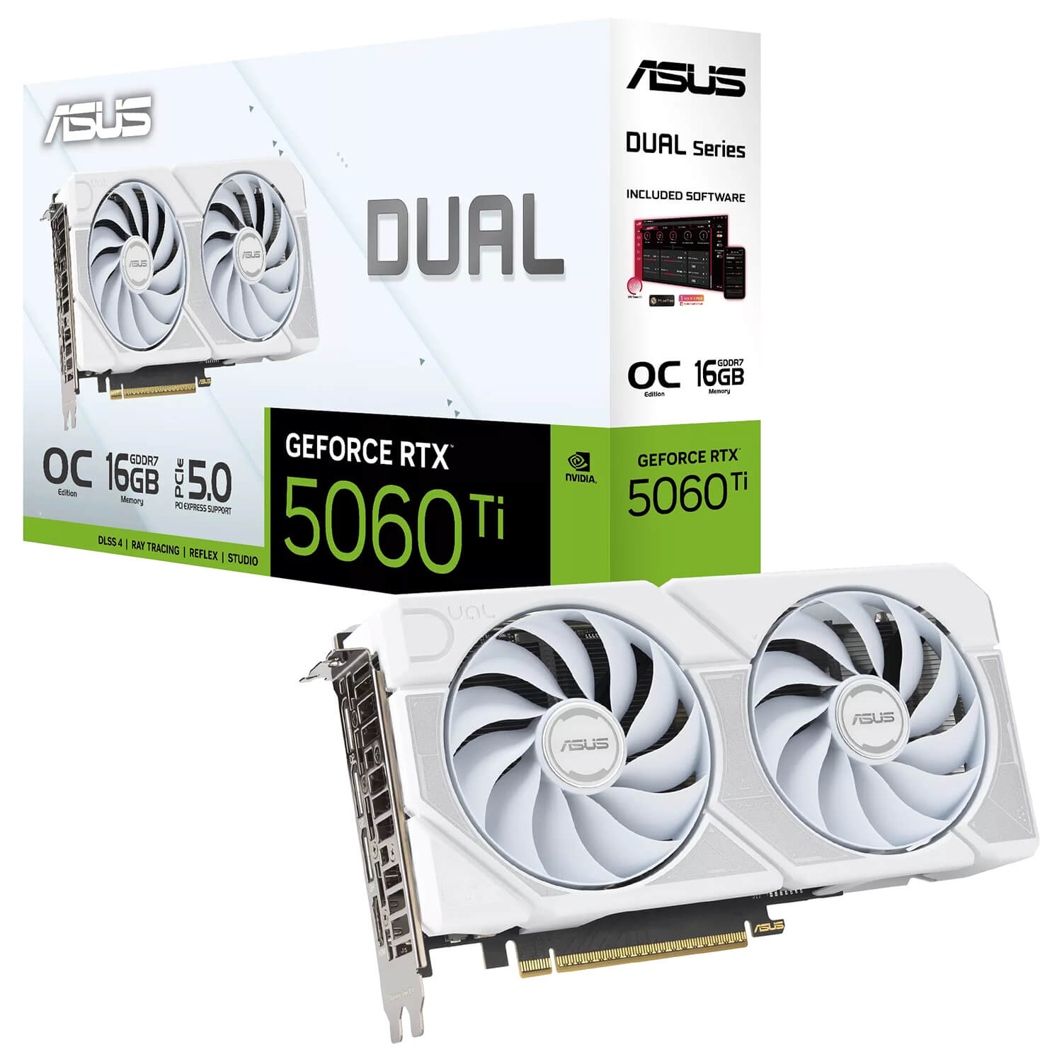 ASUS Dual GeForce RTX™ 5060 Ti White OC Edition 16GB GDDR7 H1 ASUS Dual GeForce RTX™ 5060 Ti White OC Edition - 16GB GDDR7