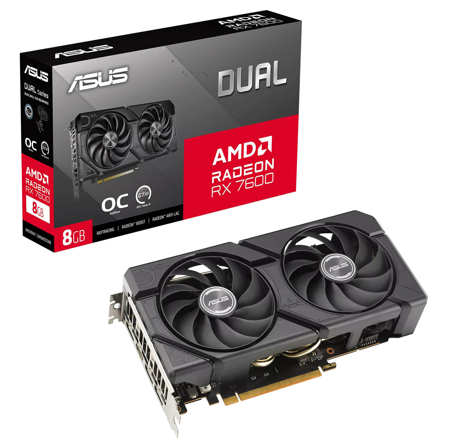 ASUS Dual Radeon™ RX 7600 EVO OC Edition 8GB GDDR6 H1 ASUS Dual Radeon™ RX 7600 EVO OC Edition - 8GB GDDR6