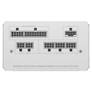 Corsair RM850e White - ATX 3.1 & PCIe 5.1 - 850W Cybenetics Gold - Fully Modular Low-Noise ATX Power Supply