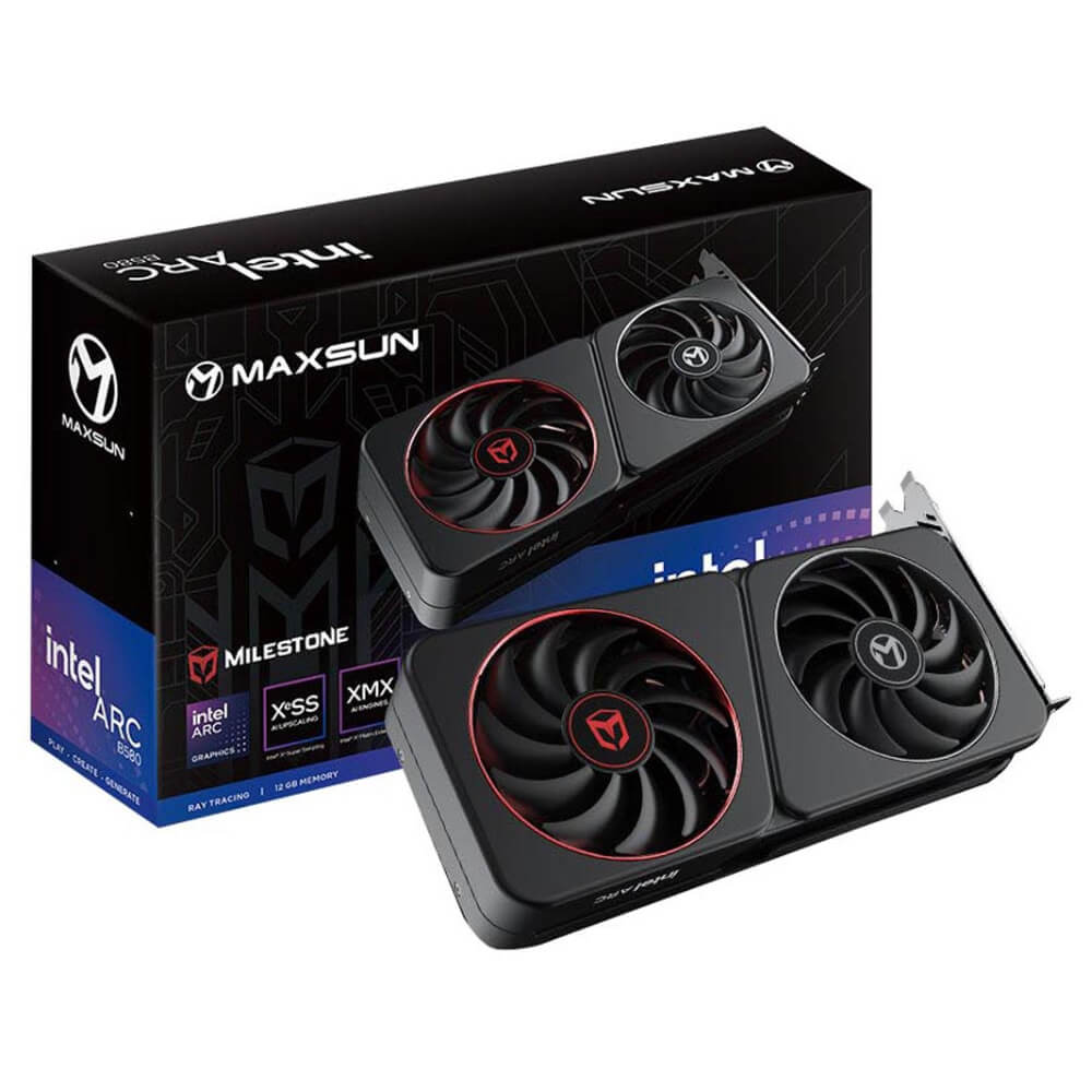 MAXSUN MS Intel ARC B580 Milestone 12G H1 MAXSUN MS-Intel ARC B580 Milestone 12G - 12GB GDDR6