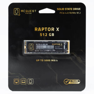 McQuest Digital Raptor X 512GB M.2 NVME PCIe 3.0 x4 SSD H2 McQuest Digital Raptor X 512GB - M.2 NVME PCIe 4.0 x4 SSD