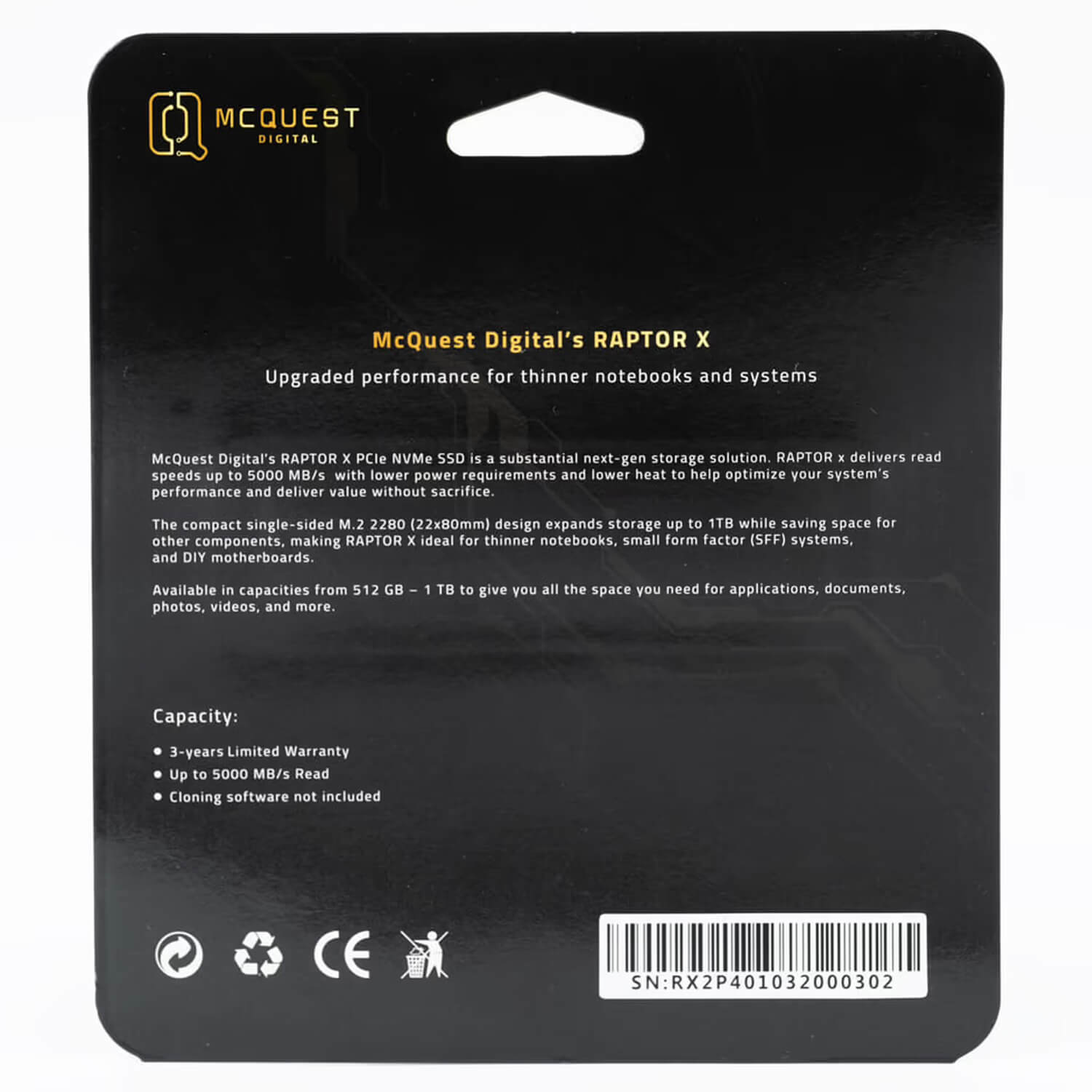 McQuest Digital Raptor X 512GB M.2 NVME PCIe 3.0 x4 SSD H3 McQuest Digital Raptor X 512GB - M.2 NVME PCIe 4.0 x4 SSD - Ảnh 3