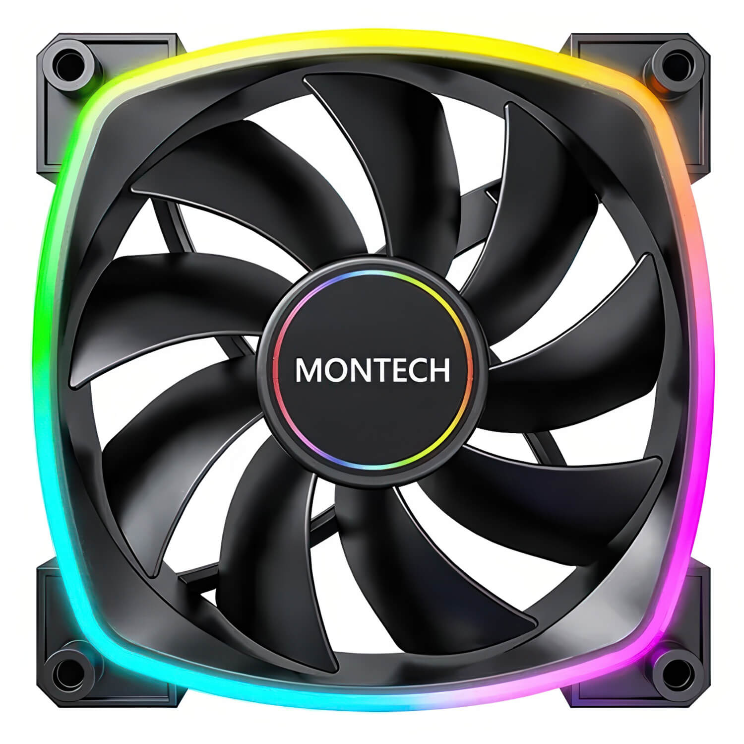 Montech AX140 PWM Black 140mm ARGB LED Fan Case H1 Montech AX140 PWM (Black) - 140mm ARGB LED Fan Case