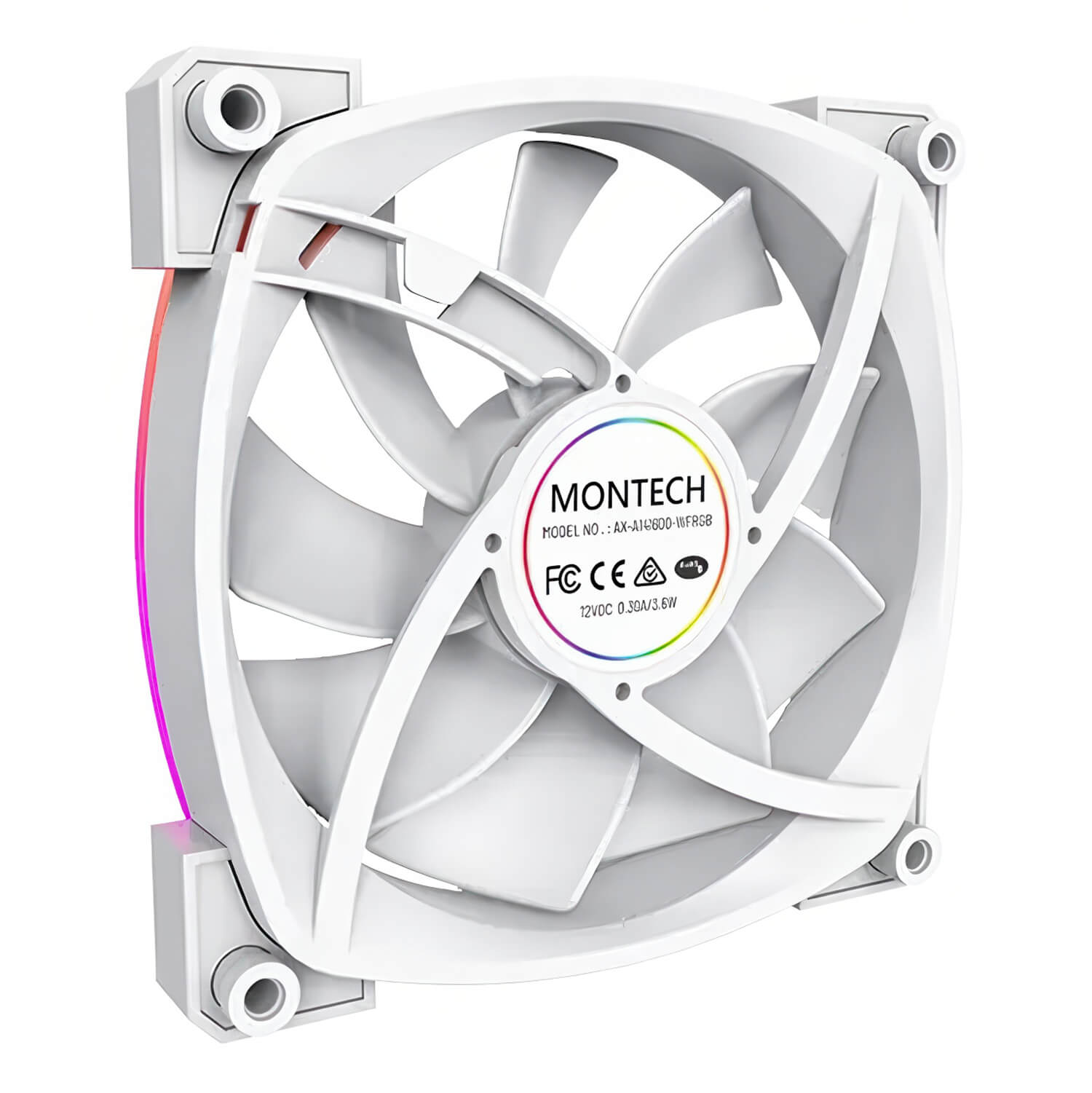 Montech AX140 PWM White 140mm ARGB LED Fan Case H4 Montech AX140 PWM (White) - 140mm ARGB LED Fan Case - Ảnh 4