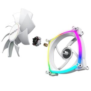 Montech AX140 PWM White 140mm ARGB LED Fan Case H6 Montech AX140 PWM (White) - 140mm ARGB LED Fan Case