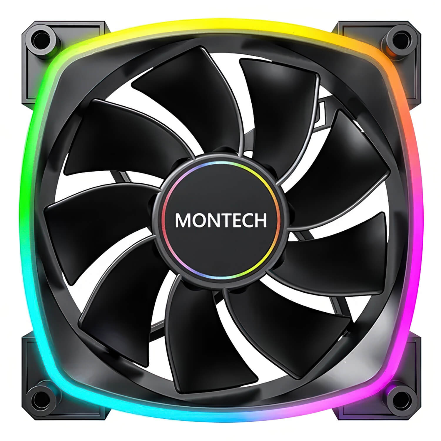 Montech RX140 PWM Black 140mm ARGB LED Fan Case H1 Montech RX140 PWM (Black) - 140mm ARGB LED Fan Case