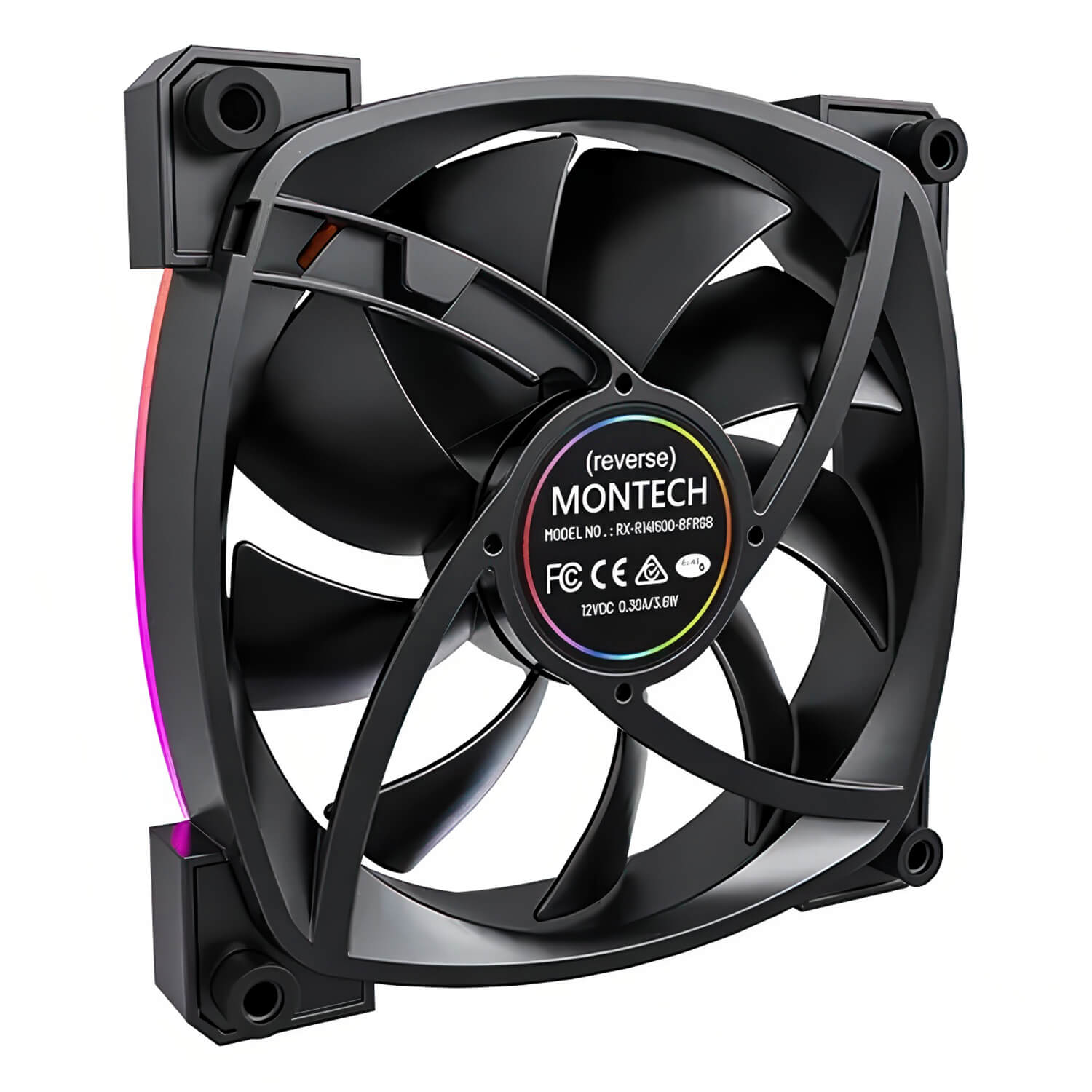 Montech RX140 PWM Black 140mm ARGB LED Fan Case H4 Montech RX140 PWM (Black) - 140mm ARGB LED Fan Case - Ảnh 4