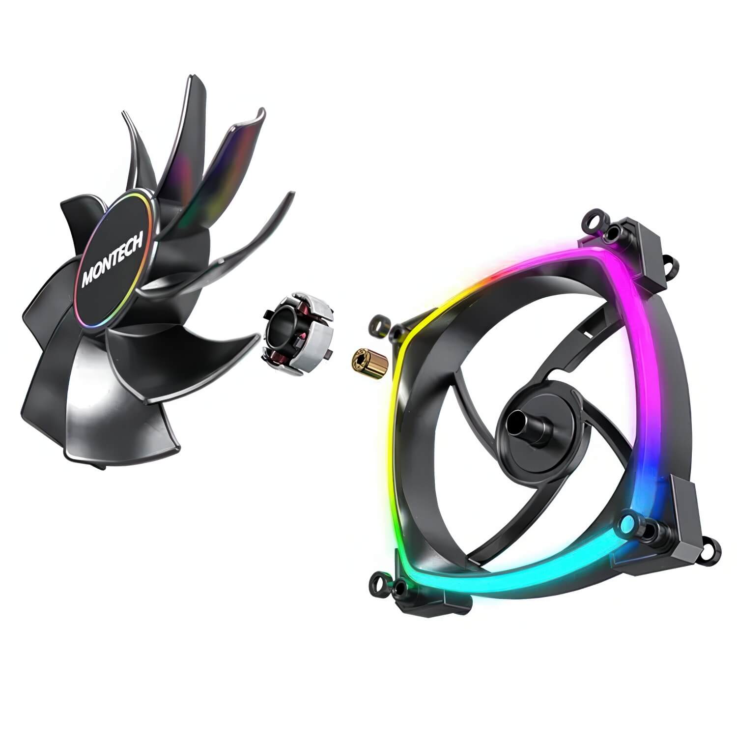 Montech RX140 PWM Black 140mm ARGB LED Fan Case H6 Montech RX140 PWM (Black) - 140mm ARGB LED Fan Case - Ảnh 6
