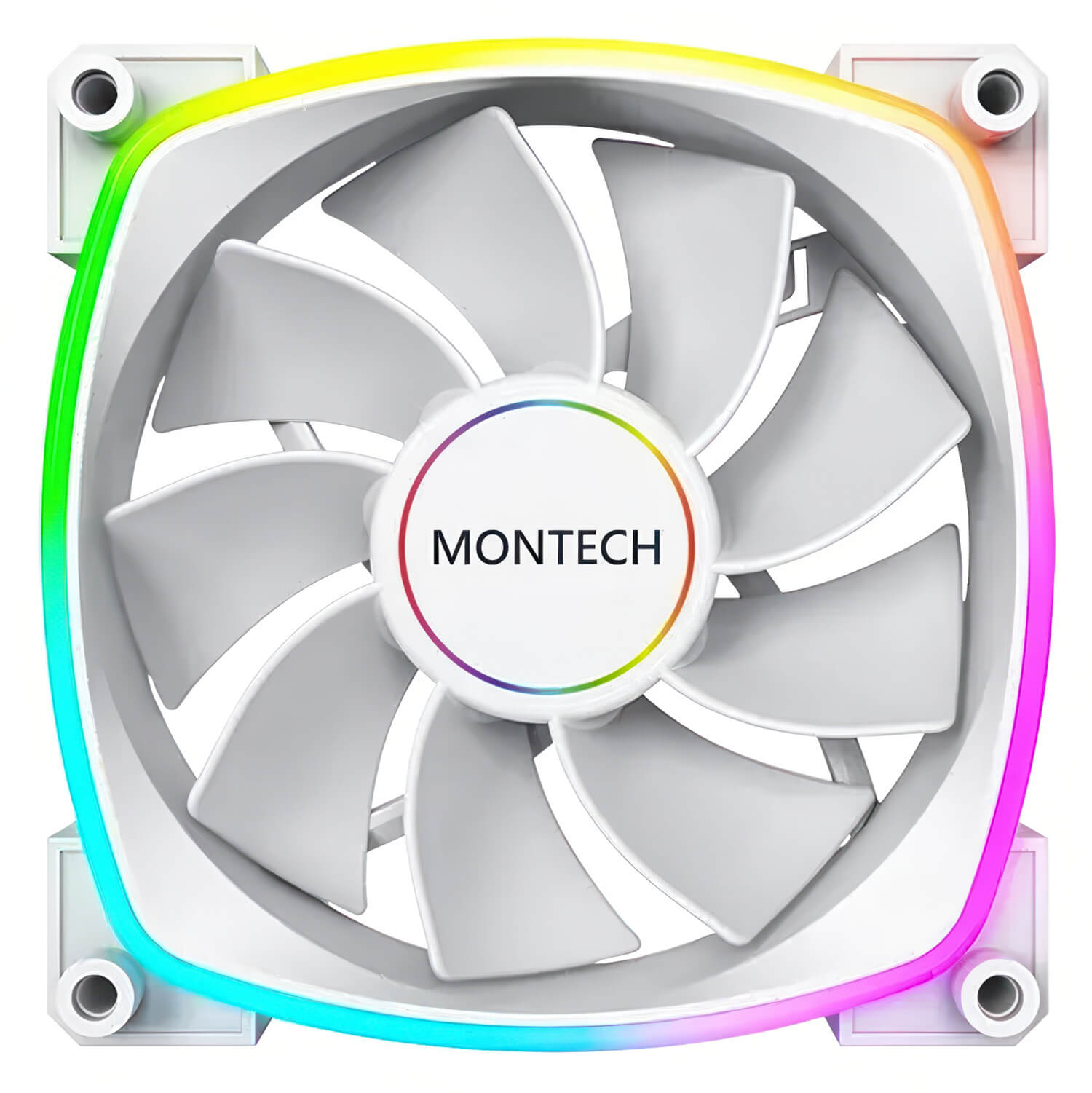 Montech RX140 PWM White 140mm ARGB LED Fan Case H1 Montech RX140 PWM (White) - 140mm ARGB LED Fan Case