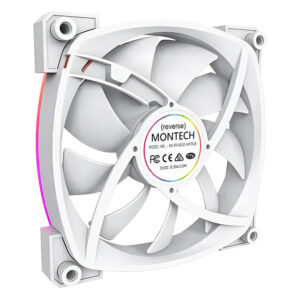 Montech RX140 PWM White 140mm ARGB LED Fan Case H4 Montech RX140 PWM (White) - 140mm ARGB LED Fan Case
