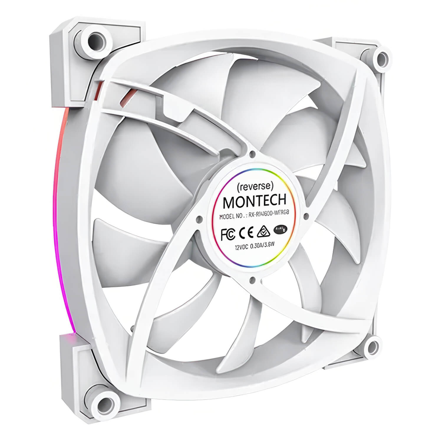 Montech RX140 PWM White 140mm ARGB LED Fan Case H4 Montech RX140 PWM (White) - 140mm ARGB LED Fan Case - Ảnh 4