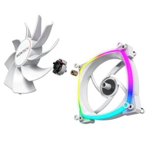 Montech RX140 PWM White 140mm ARGB LED Fan Case H6 Montech RX140 PWM (White) - 140mm ARGB LED Fan Case