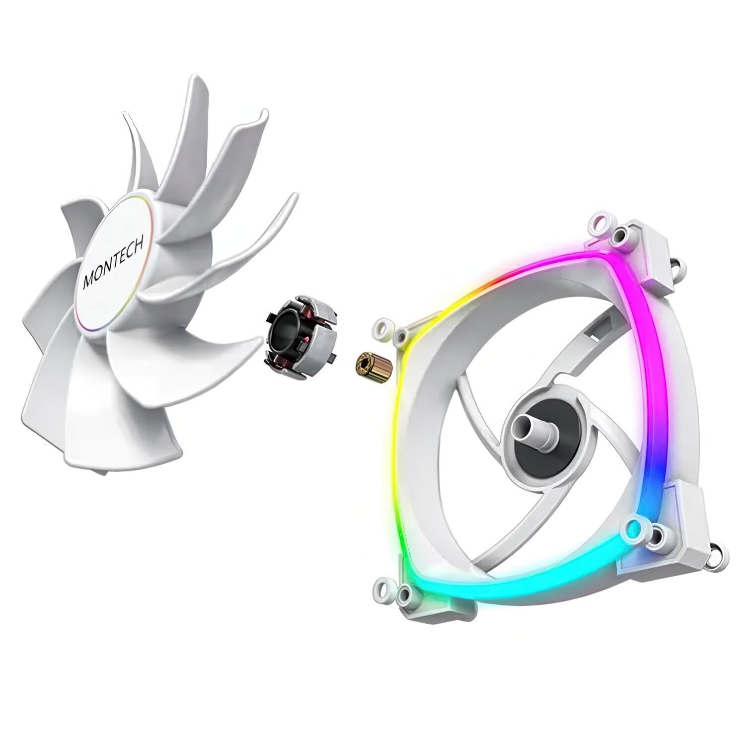 Montech RX140 PWM White 140mm ARGB LED Fan Case H6 Montech RX140 PWM (White) - 140mm ARGB LED Fan Case - Ảnh 6