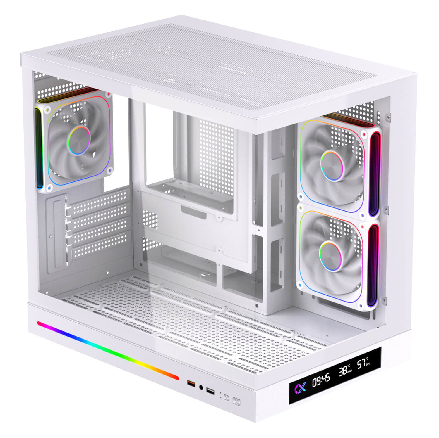 XIGMATEK M DGT 3AF Arctic Micro ATX Tower Case 3 Fan ARGB H2 XIGMATEK M DGT 3AF Arctic - Micro-ATX Tower Case (3 Fan ARGB) - Ảnh 2