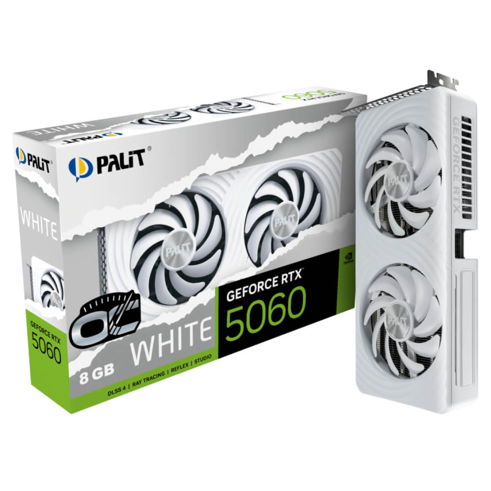 Palit RTX5060 WHITE OC H1 Palit GeForce RTX™ 5060 White OC 8GB - 8GB GDDR7