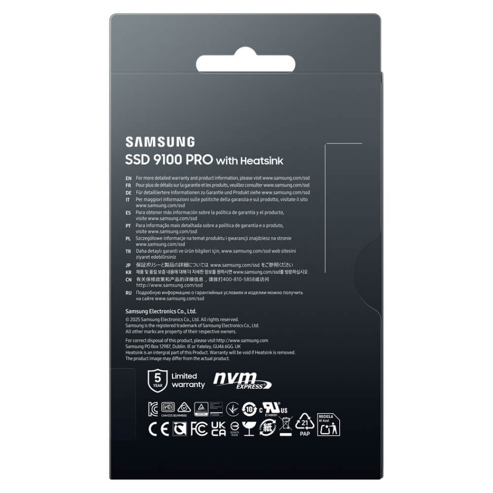 Samsung 9100 PRO Heatsink H6 Samsung 9100 PRO 2TB with Heatsink – M.2 2280 PCIe Gen 5.0 x4 NVMe SSD (Nhập khẩu) - Ảnh 7