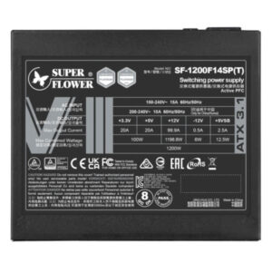 SuperFlower LEADEX VIII Platinum Pro 1200W ATX3.1 Cybenetics Platinum Den H7 Super Flower LEADEX VIII Platinum PRO 1200W Black - ATX 3.1 - 1000W Cybenetics Platinum - Full Modular PSU