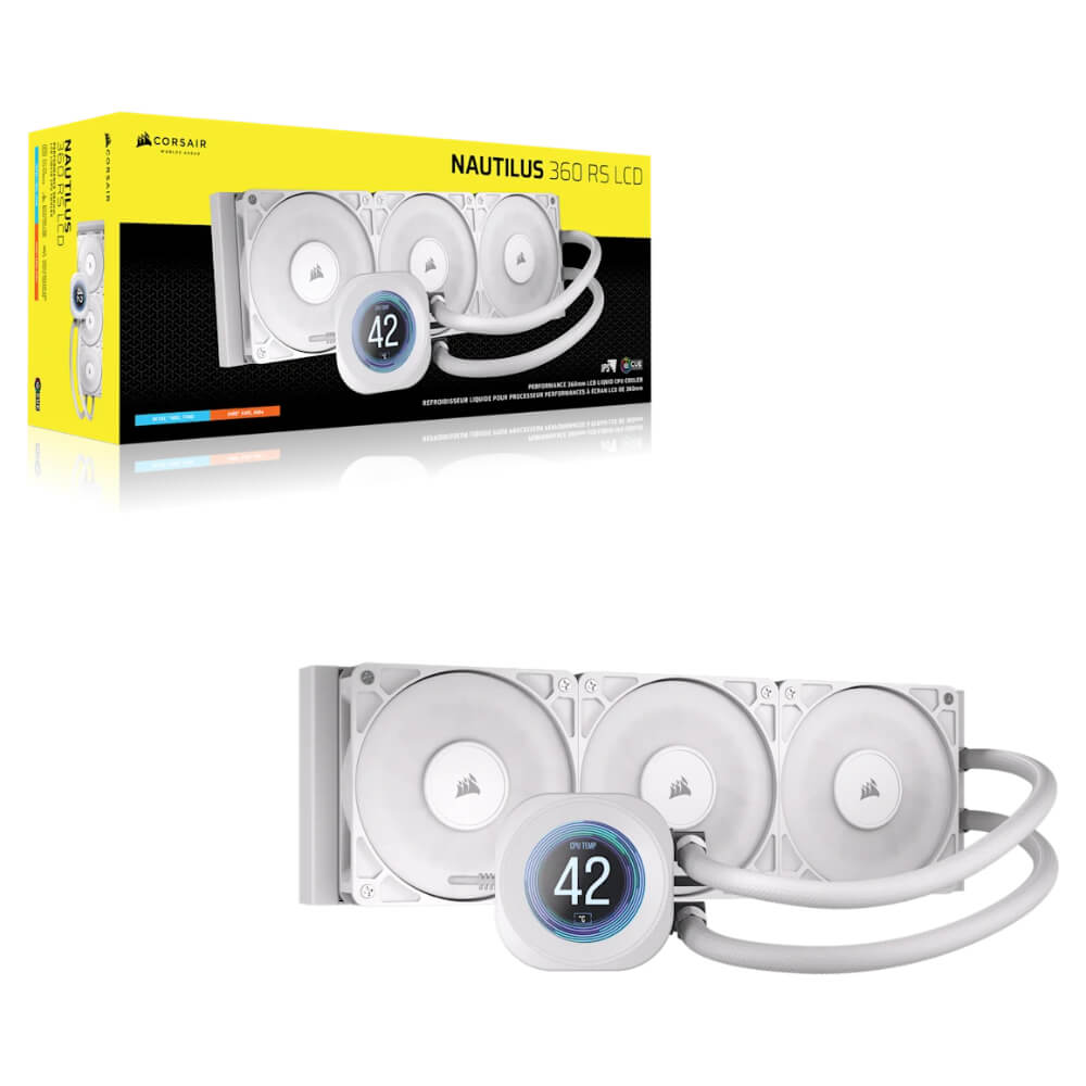 Corsair NAUTILUS 360 RS LCD White H4 Corsair NAUTILUS 360 RS LCD White - 360mm Liquid CPU Cooler - Ảnh 4