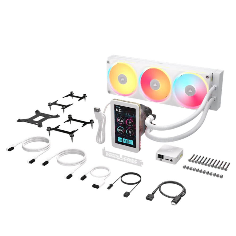 Corsair iCUE LINK TITAN II 360 Ultra LX RGB LCD White H3 Corsair iCUE LINK TITAN II ULTRA 360 LX LCD White - 360mm Liquid CPU Cooler - Ảnh 4