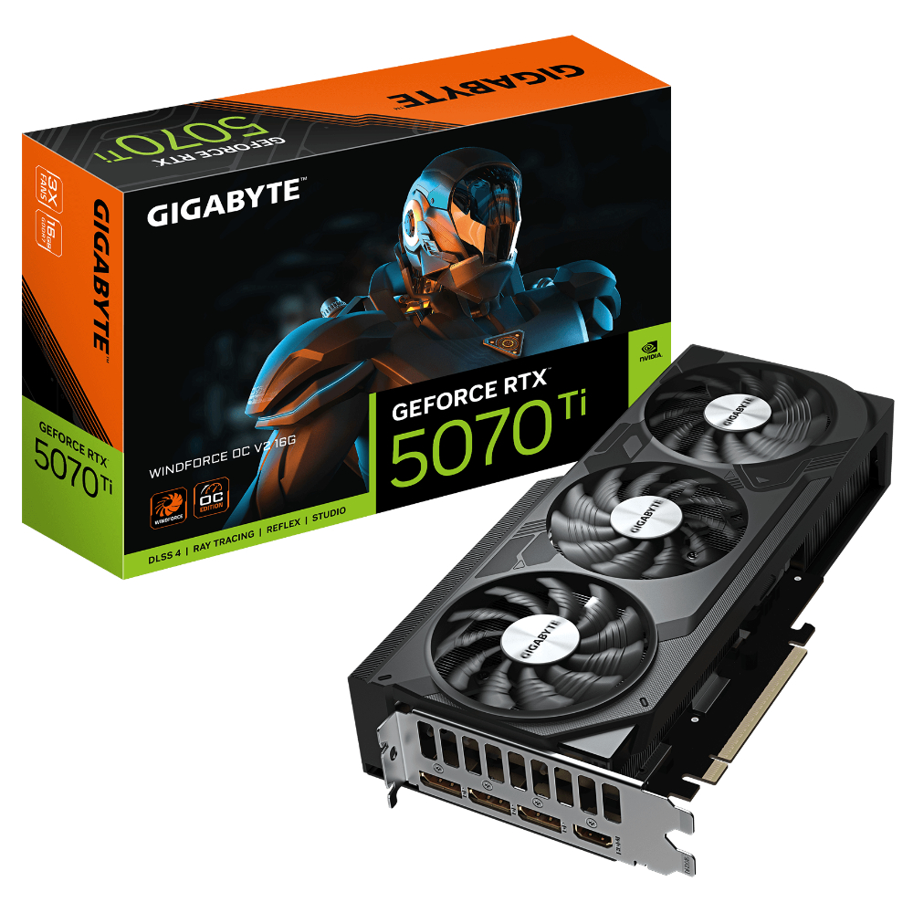 Gigabyte GeForce RTX 5070 Ti WINDFORCE OC V2 16G H1 Gigabyte GeForce RTX™ 5070 Ti WINDFORCE OC V2 16G - 16GB GDDR7