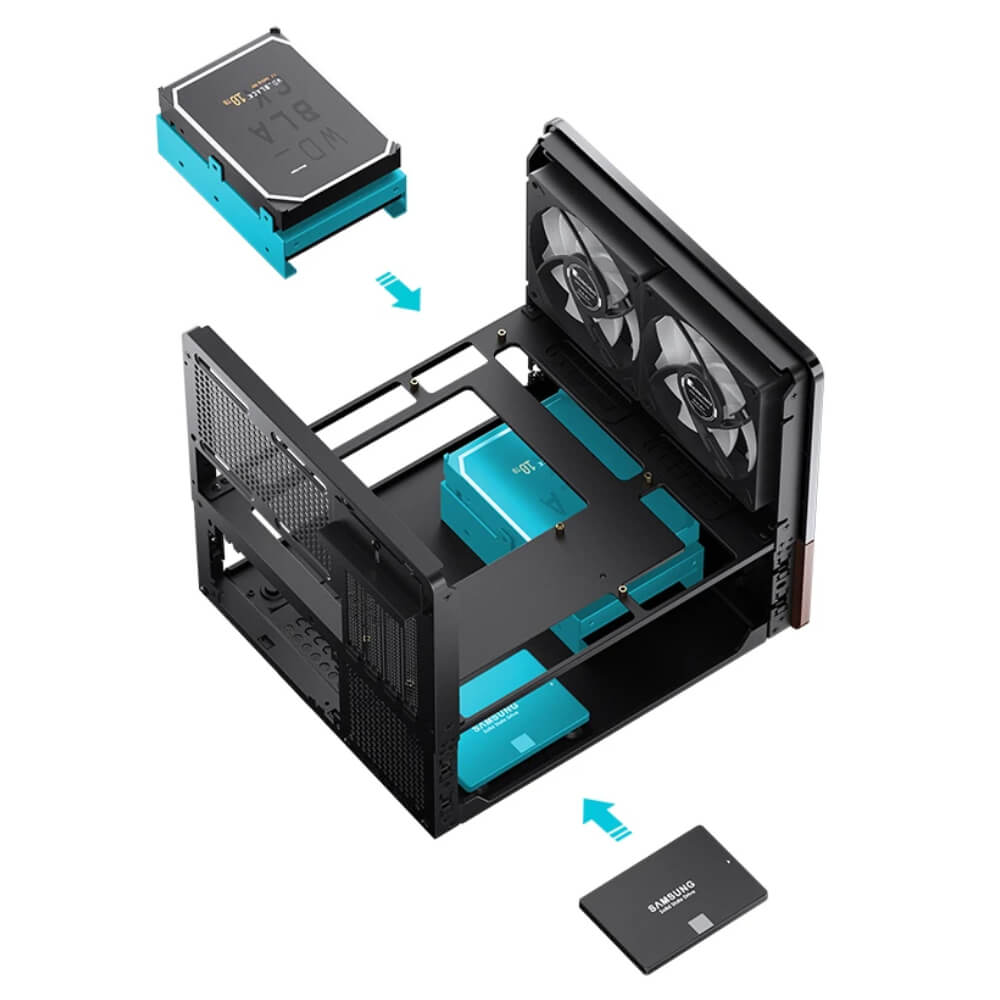 Jonsbo V12 Black H7 Jonsbo V12 Black - M-ATX Case - Ảnh 7