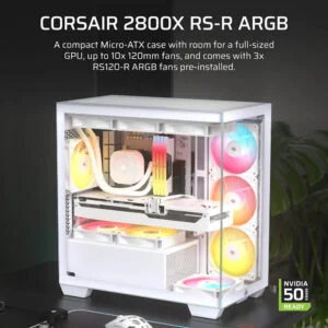 Corsair 2800X RS R ARGB White H2 Corsair 2800X RS-R ARGB White - Micro-ATX PC Case - Ảnh 2
