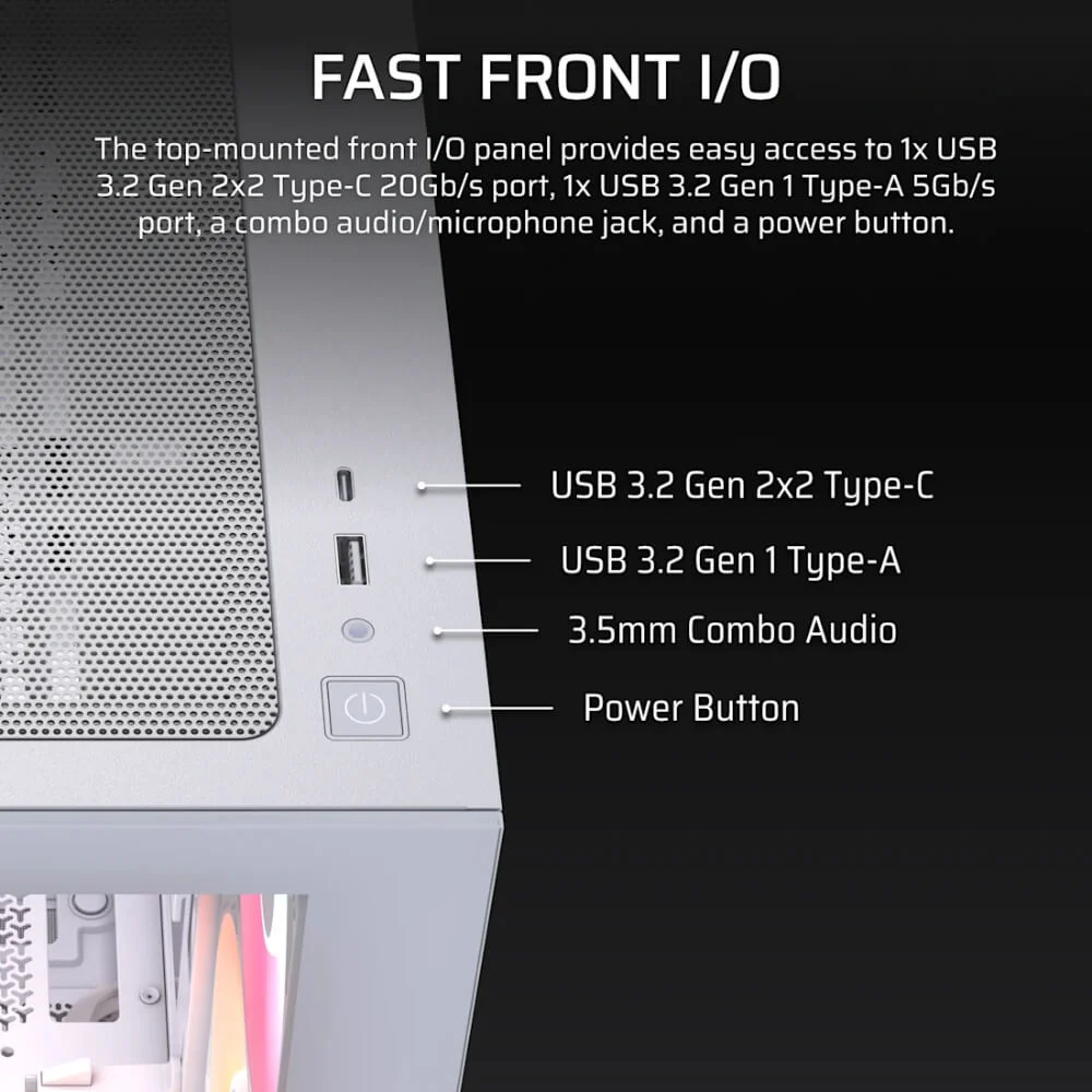Corsair 2800X RS R ARGB White H5 Corsair 2800X RS-R ARGB White - Micro-ATX PC Case - Ảnh 5
