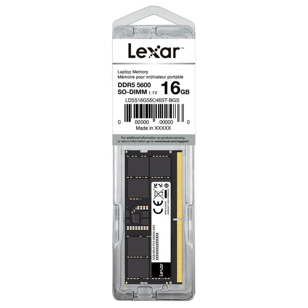 RAM Lexar 16G 5600 Sodimm DDR5 LD5S16G56C46ST BGS Lexar DDR5 16GB (1x16GB) Bus 5600 Cas 46 For Laptop (LD5S16G56C46ST-BGS) - Ảnh 3